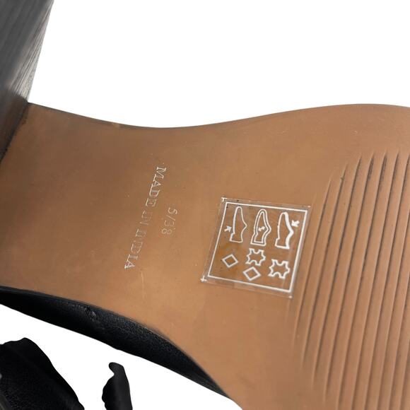 Urban Outfitters Charli Square Toe Boot Black Leather Y2k Style EU 38 US Size 7 - Picture 8 of 13